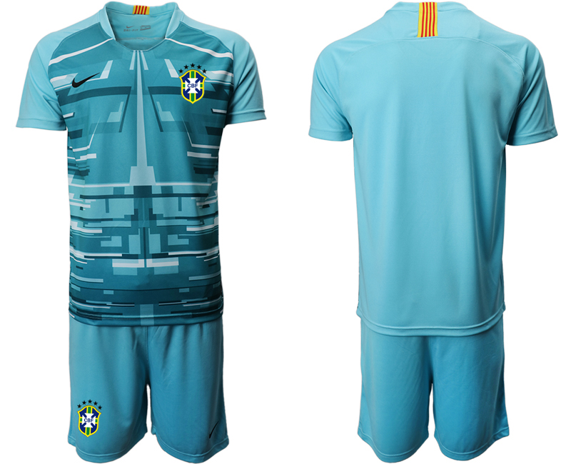 Men 2020-2021 Season National team Brazil goalkeeper blue Soccer Jersey->brazil jersey->Soccer Country Jersey